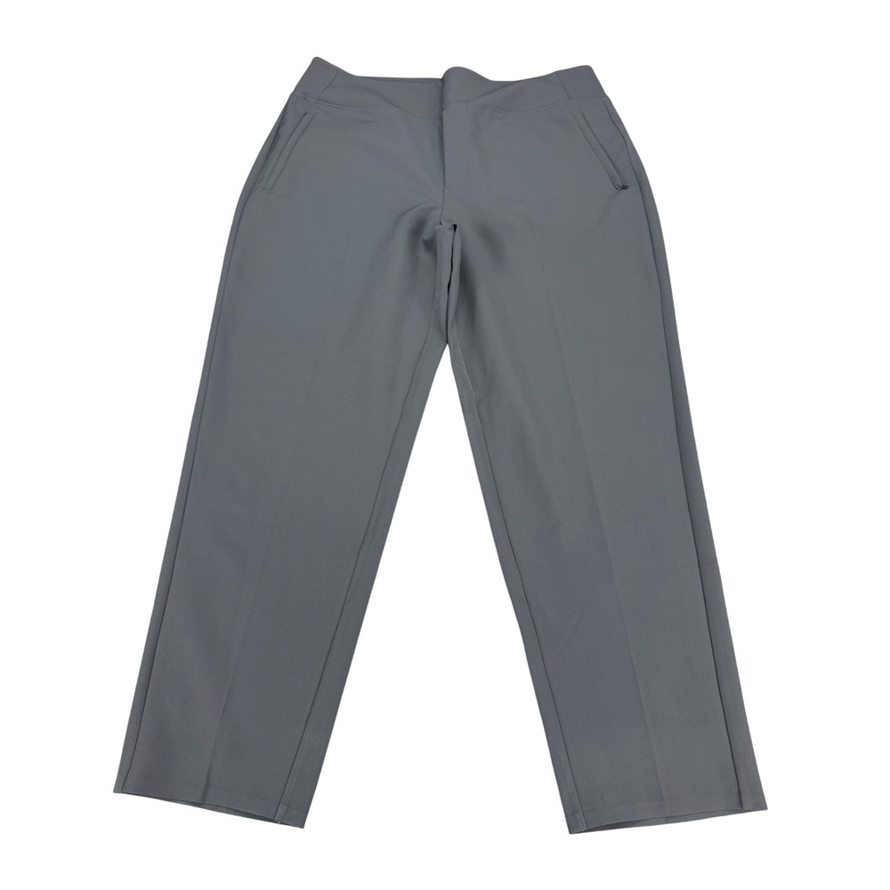 Athleta Brooklyn Ankle Pants Gray Recycled Polyester Stretch Trousers Womens 16